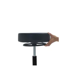 Mobilier By Gouiran Messina Tabouret Noir à Roulettes