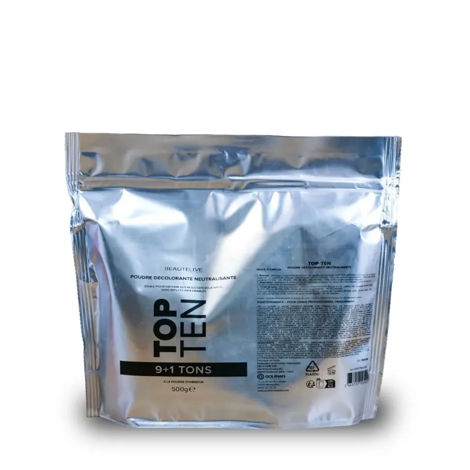 Beautélive Top 10 poudre décolorante anti-jaune 500g hibiscus
