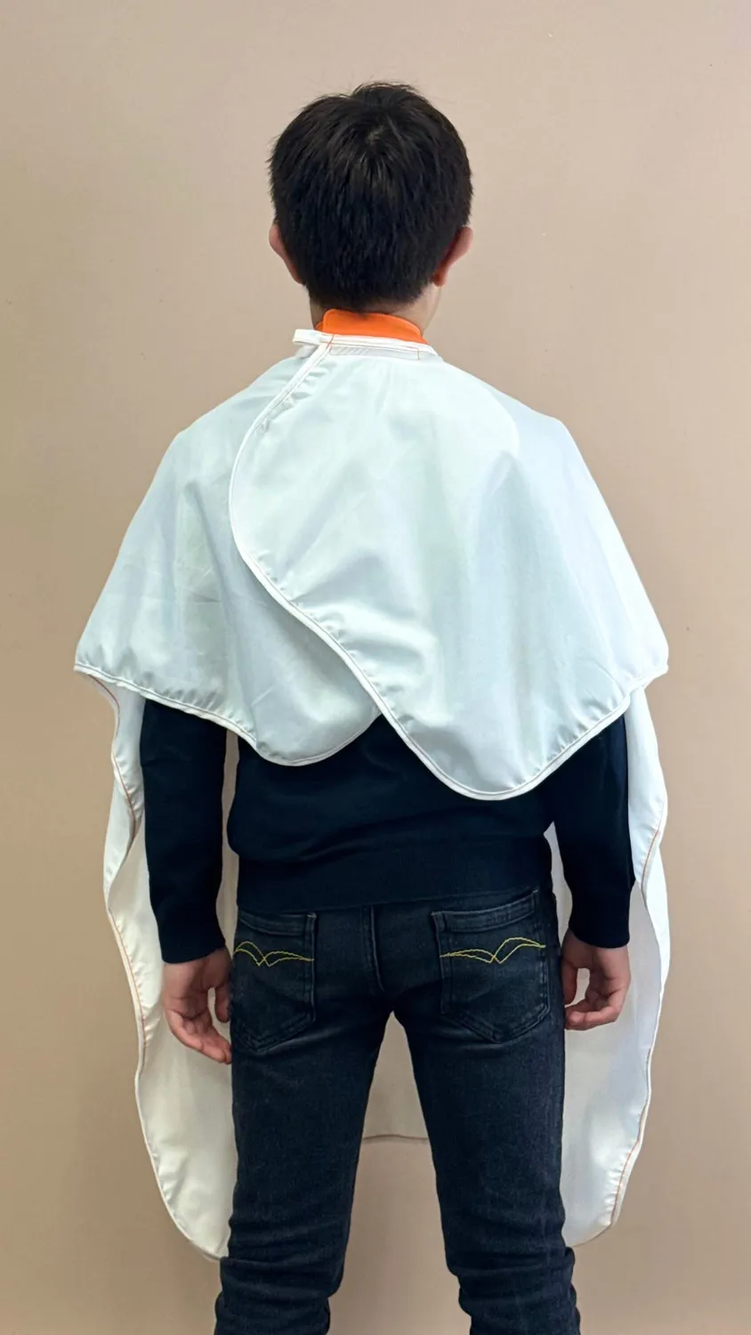 Fleanup Poncho enfant blanc cape de coupe col silicone