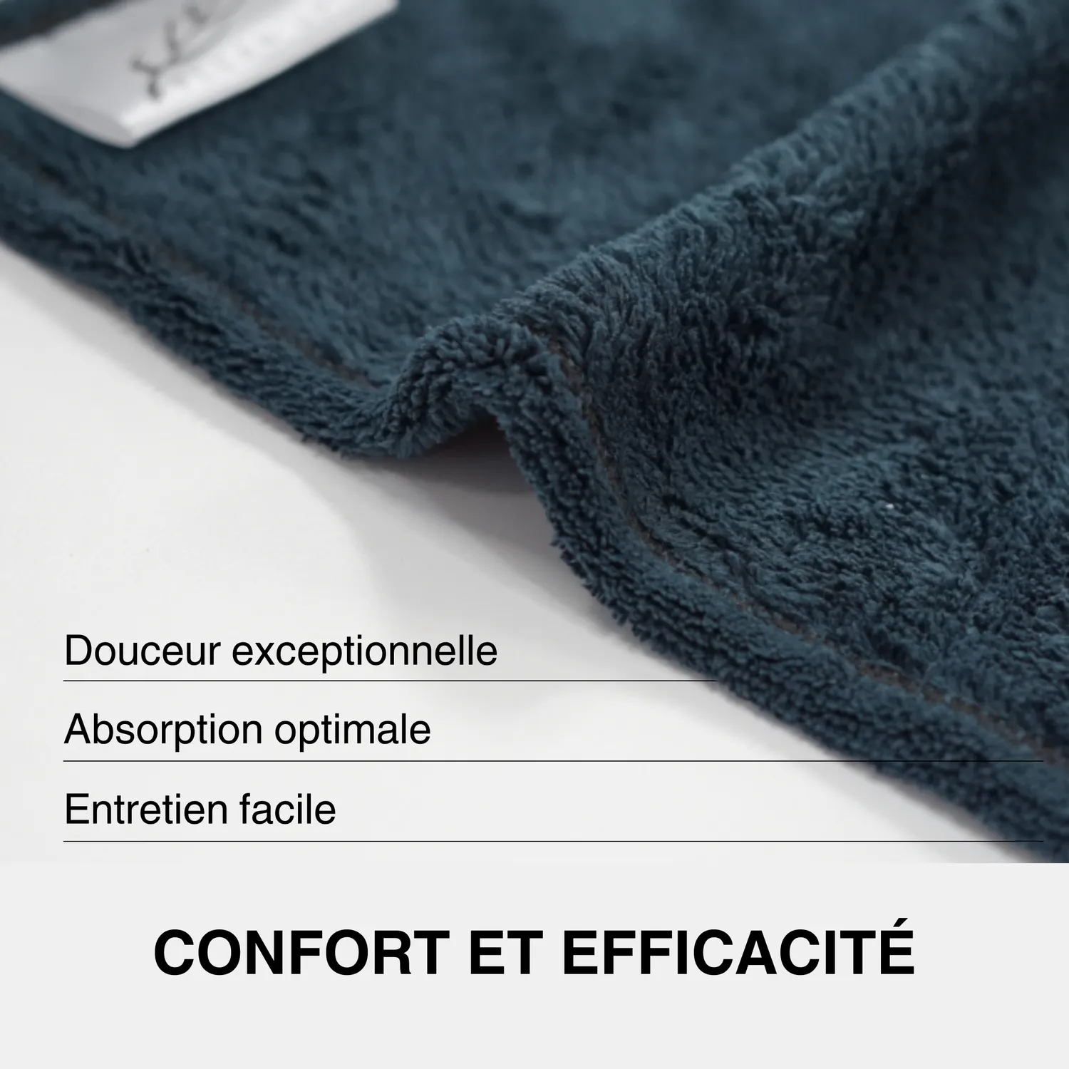 Fleanup Serviette Microfibre Noire 50x85 Lot 6 Absorbante