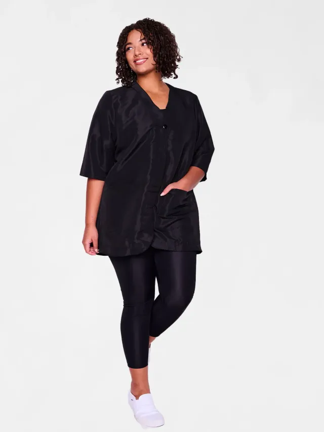 Betty Dain Plus Size Stylist veste coiffeur noire