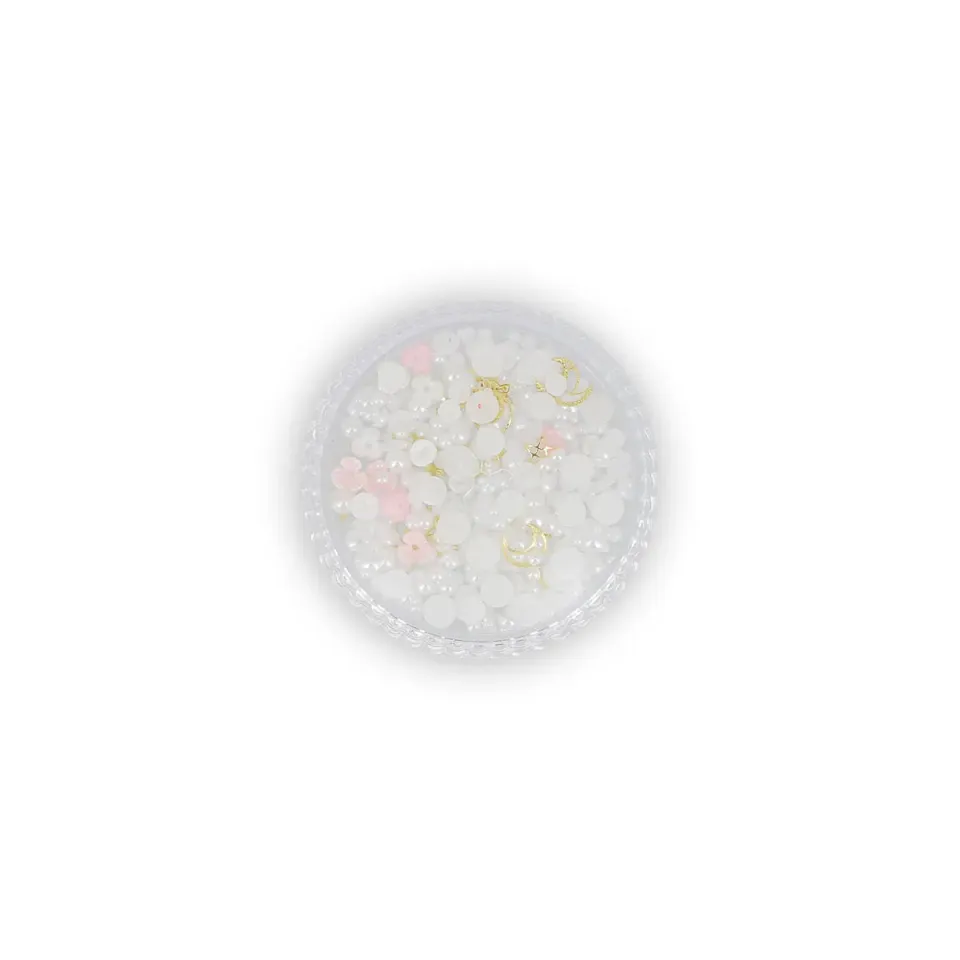 Beautélive décorations nail art 3D fleurs nacrées doré assortiment