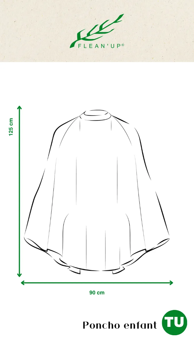 Fleanup Poncho enfant blanc cape de coupe col silicone