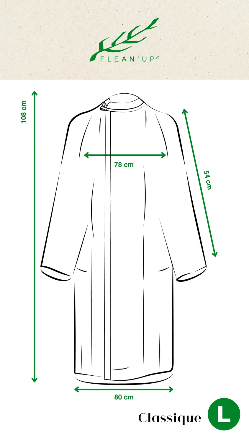 Fleanup Classique peignoir de coupe pack 4x taille M L