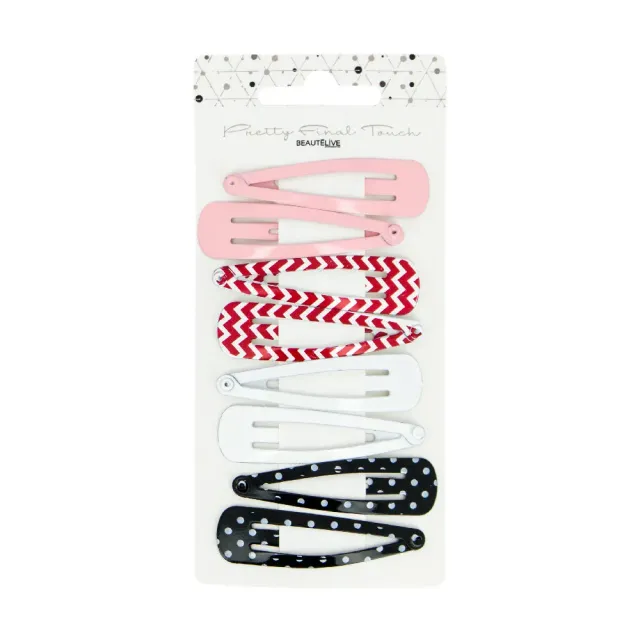 Beautélive Barrettes Clic Clac Noires x8 Moyen