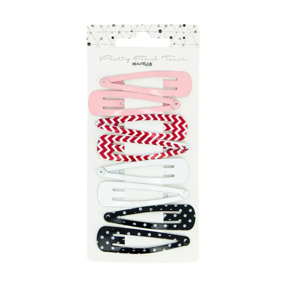 Beautélive Barrettes Clic Clac Noires x8 Moyen
