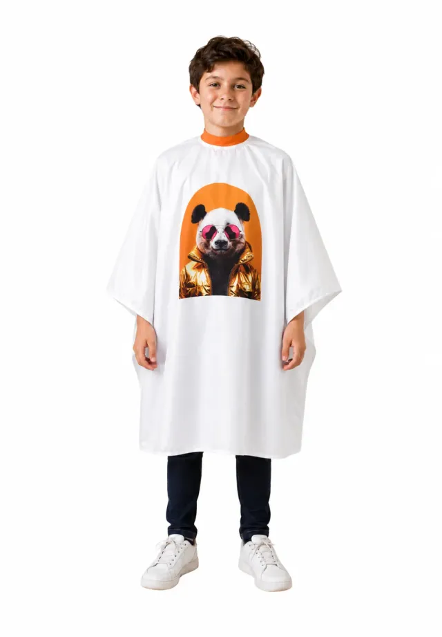 Fleanup Poncho enfant Panda cape de coupe col silicone