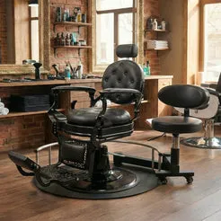 Gouiran Signature VANO tabouret barbier avec socle rotatif