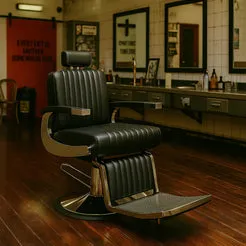 Mobilier by Gouiran Teramo fauteuil barbier noir vintage