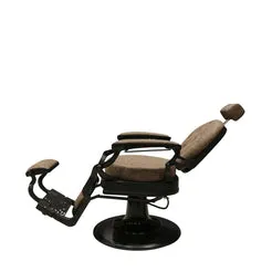 Focallo Fauteuil barbier marron vintage capitonné confortable