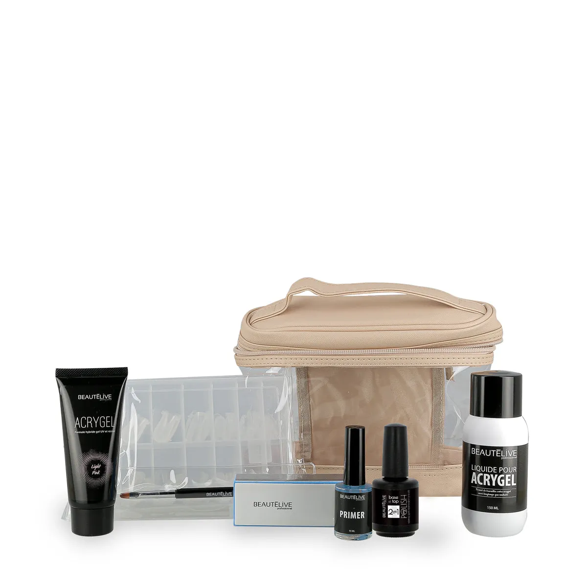 Beautélive Kit Acrygel complet ongles Light Pink trousse