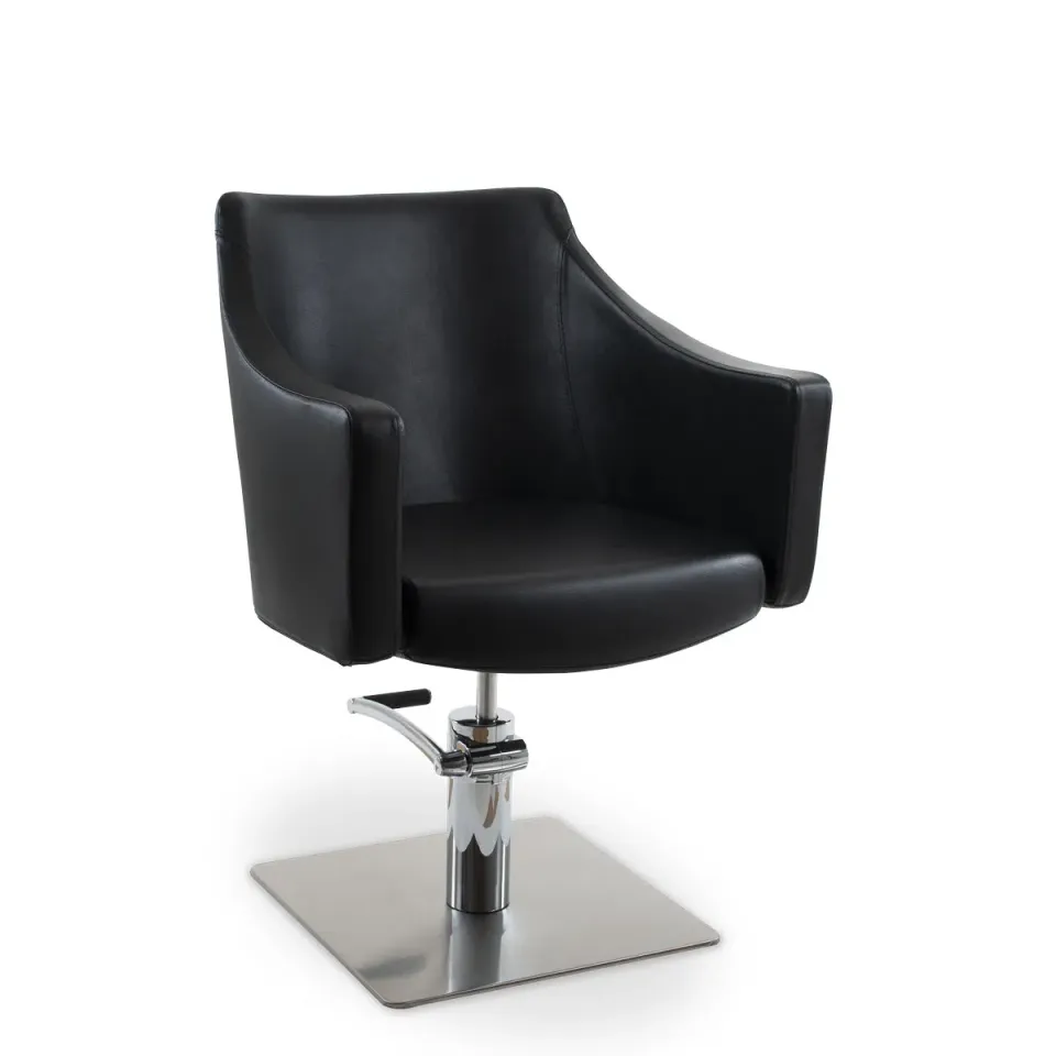 Mobilier By Gouiran Scopello Fauteuil Coiffure Noir Base Carrée