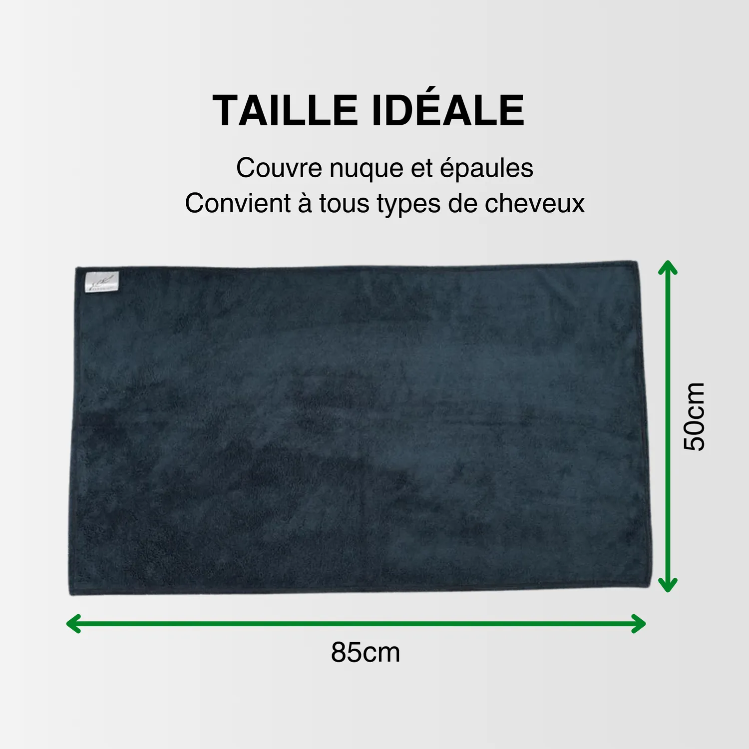 Fleanup Serviette Microfibre Noire 50x85 Lot 6 Absorbante