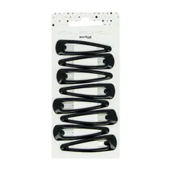 Beautélive Barrettes Clic Clac Noires x8 Moyen