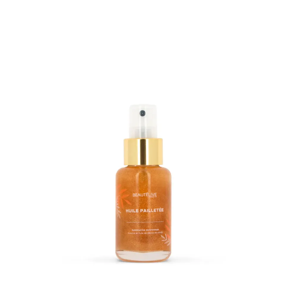 Beautélive Huile Pailletée Sublimatrice Bronzage 50ml Monoï