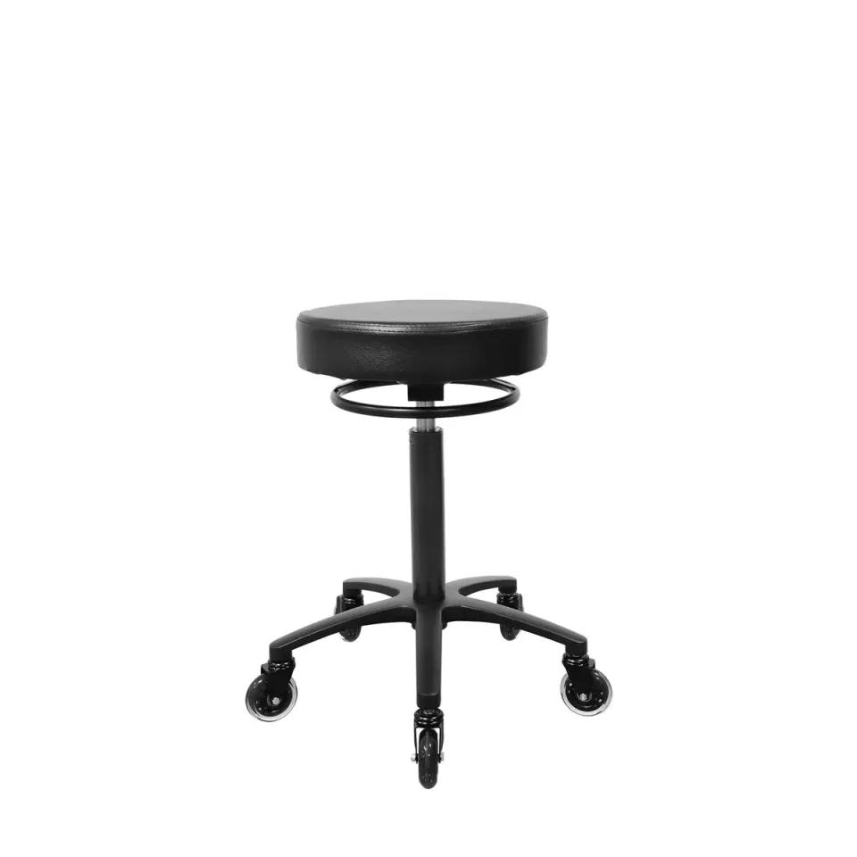 Mobilier By Gouiran Messina Tabouret Noir à Roulettes
