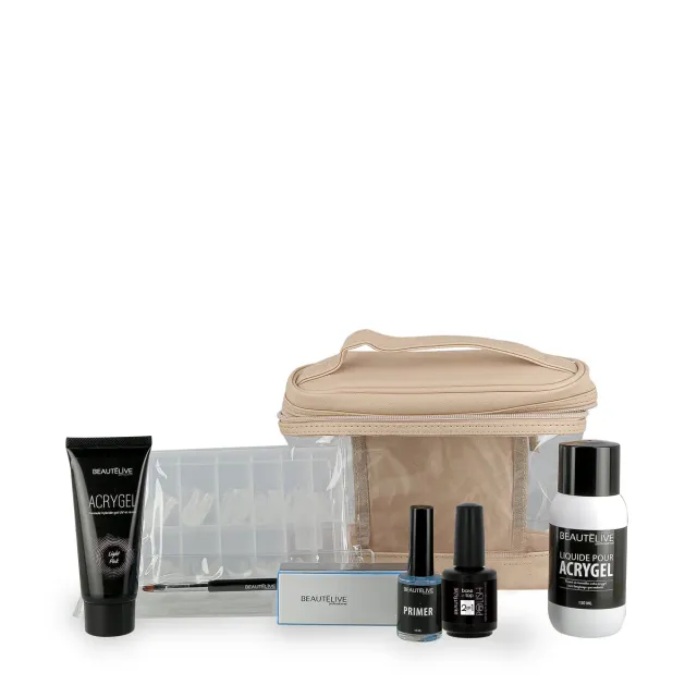 Beautélive Kit Acrygel complet ongles Light Pink trousse