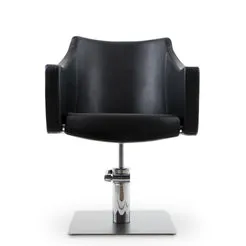 Mobilier By Gouiran Scopello Fauteuil Coiffure Noir Base Carrée