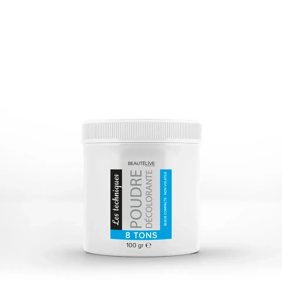 Beautélive 8 Tons poudre décolorante bleue 100g anti-reflets